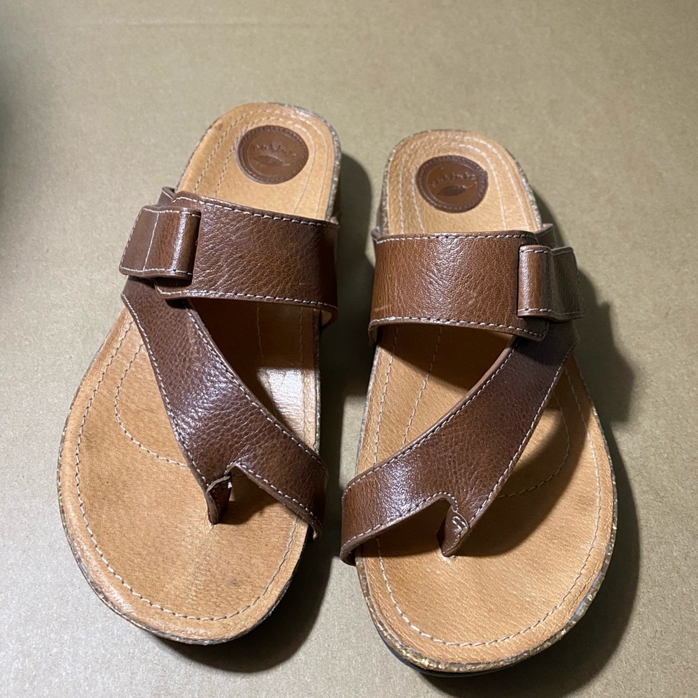 Nurture slip on leather sandal size 6.